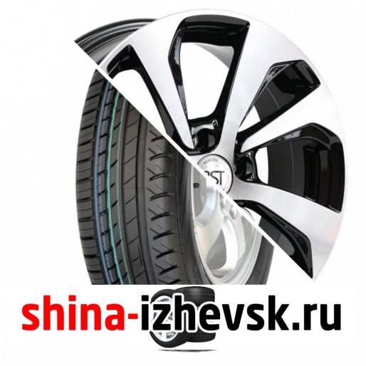 Колесо в сборе Viatti Strada (V-130) 185/60 R15 H 84 + RST R005 6xR15 4×100 ET40 DIA60.1 Глянцевый черный с полированной лицевой частью в Ижевске